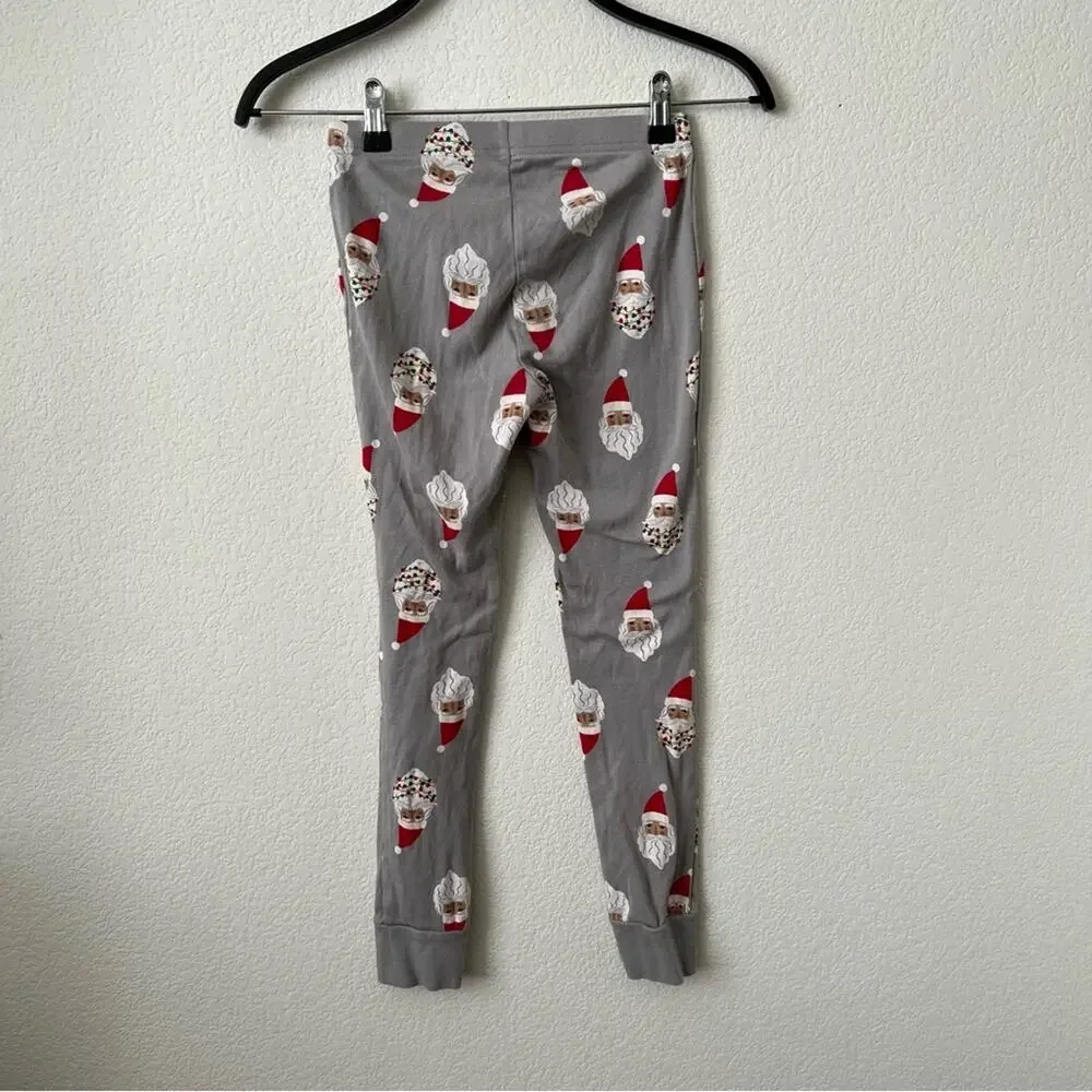 Old Navy gray red Santa print pajama pj legging pants